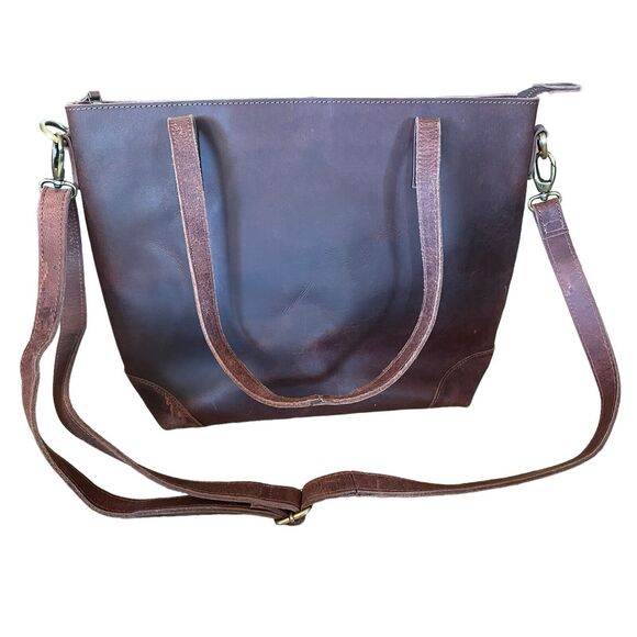 Unbranded Handbags - Unbranded Brown Leather Zip Laptop Oversized bag Brown